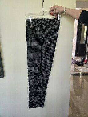 Michael Tyler Tapered Dress Pants Black With Small White Squares NWOT